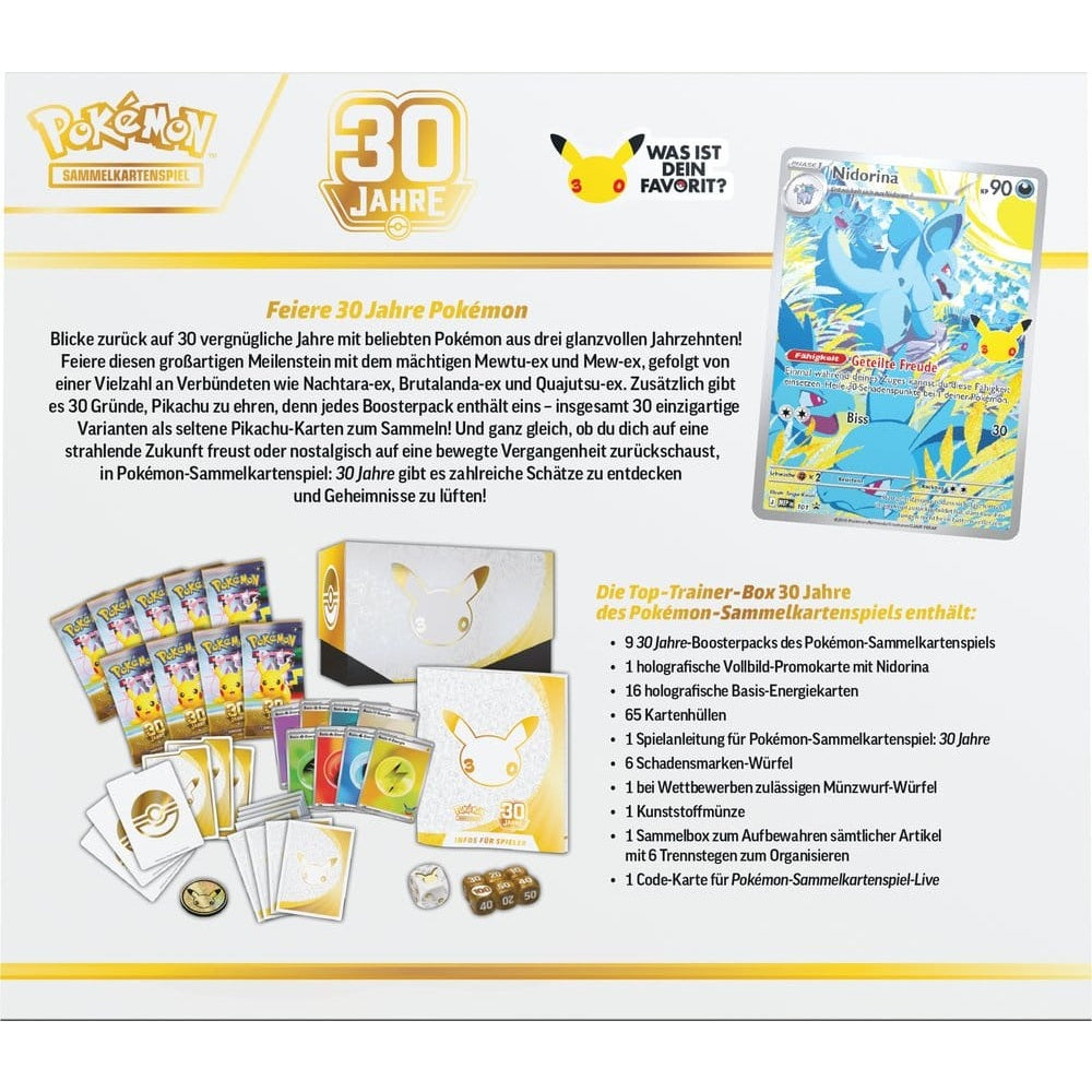 Pokémon TCG - Box - 30th Celebration - Top-Trainer-Box - Deutsch