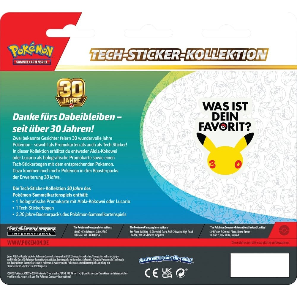 Pokémon TCG - Box - 30th Celebration - Tech-Sticker Kollektion #1 - Deutsch