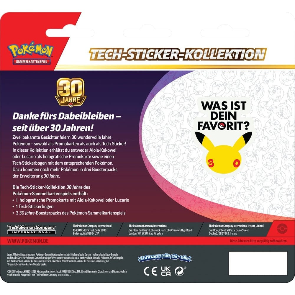 Pokémon TCG - Box - 30th Celebration - Tech-Sticker Kollektion #2 - Deutsch