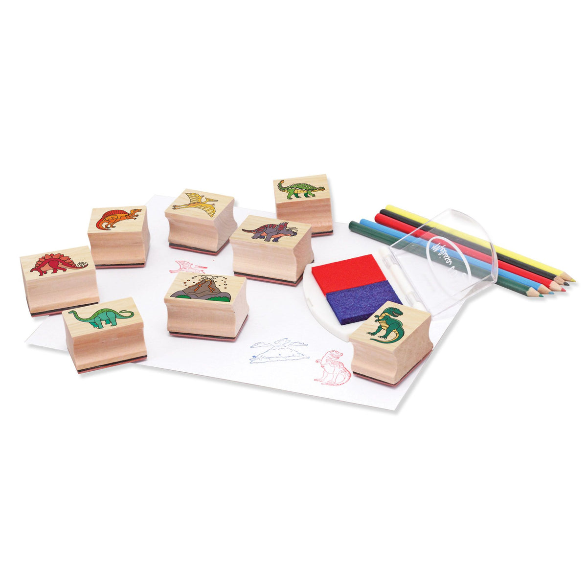 AMIGO - MAC Dinosaurier Holzstempelset