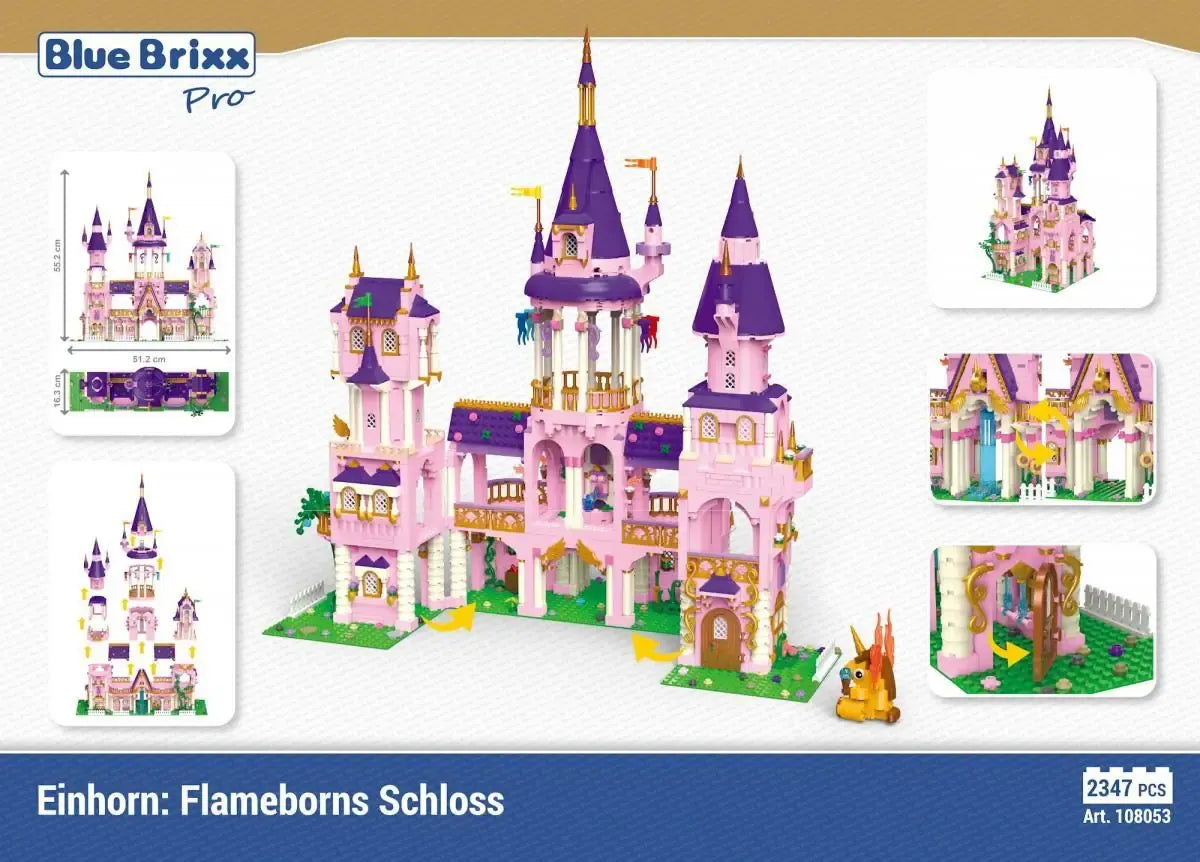 BlueBrixx-Pro - Einhorn: Flameborn Schloss