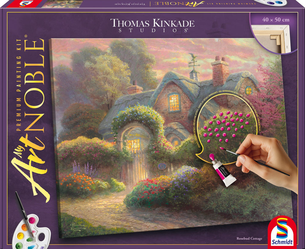 Artnoble Kinkade Rosebud Cottage Malen 40x50cm