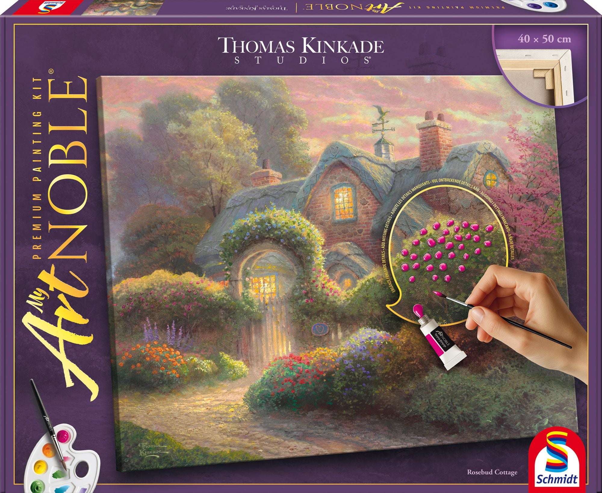 Artnoble Kinkade Rosebud Cottage Malen 40x50cm