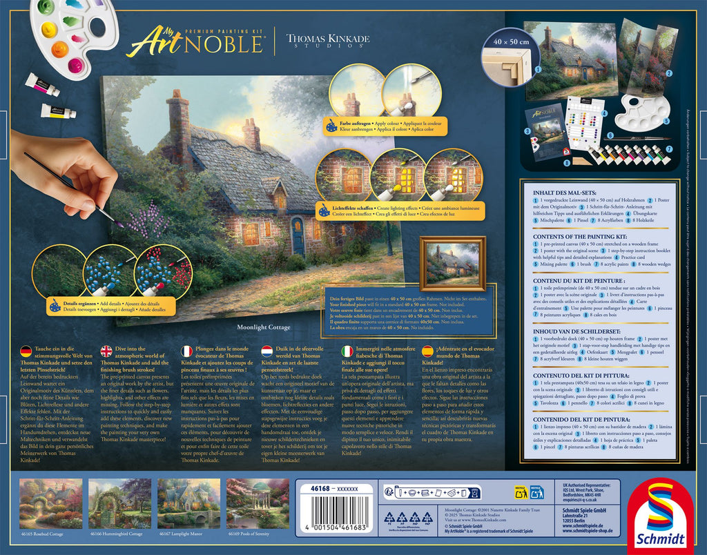 Artnoble Kinkade Moonlight Cottage Malen 40x50cm