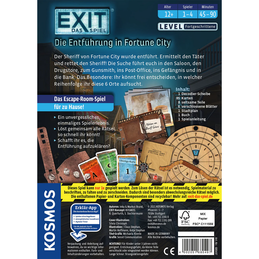 EXIT – Das Spiel: Die Entführung in Fortune City - ab 12 Jahren