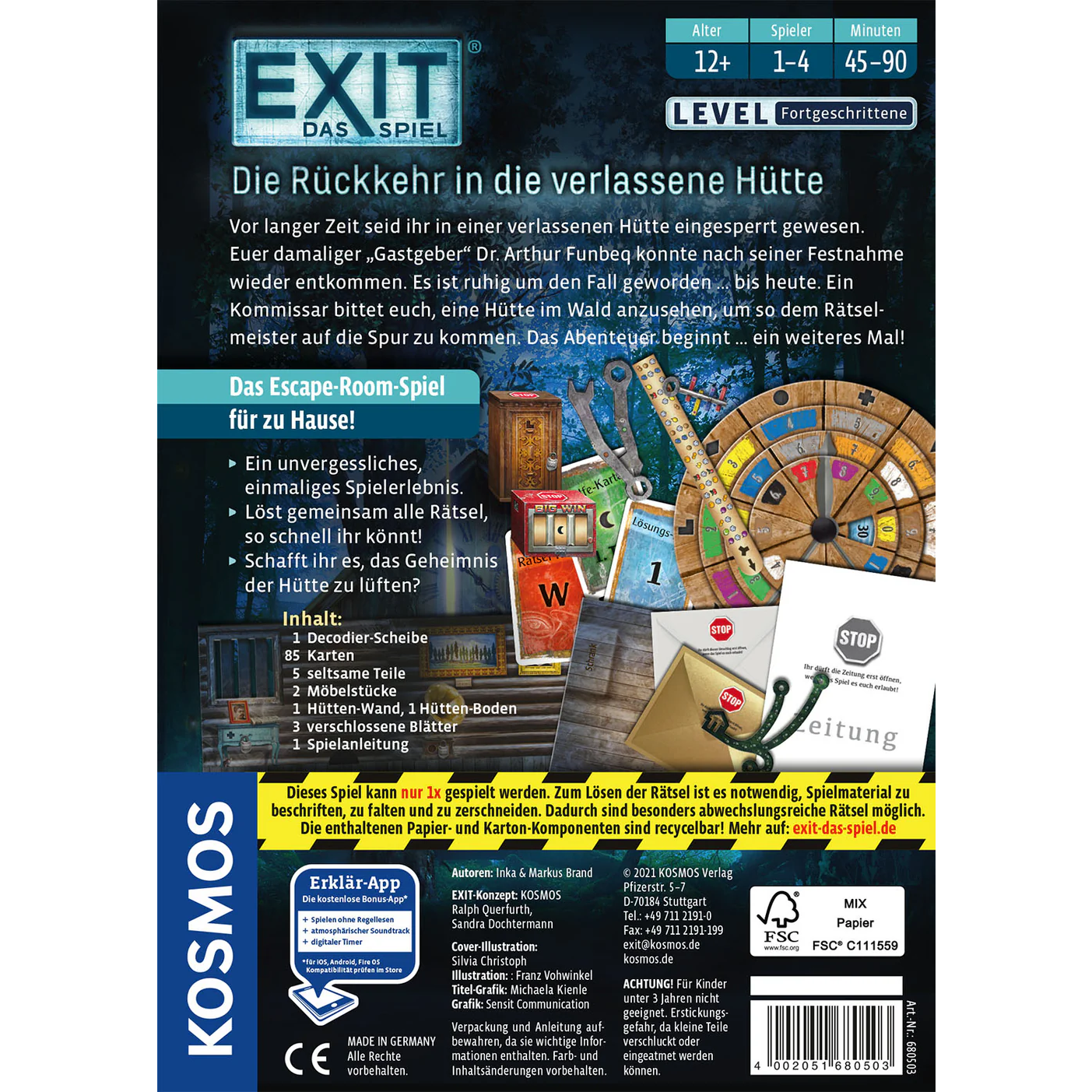 EXIT – Das Spiel: Die Rückkehr in die verlassene Hütte - ab 12 Jahren