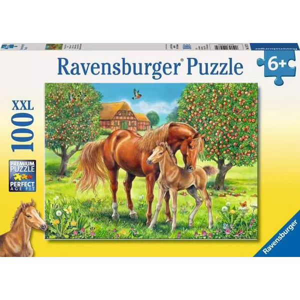 Puzzle 100 Teile XXL - Pferdeglück auf der Wiese - ab 6 Jahren