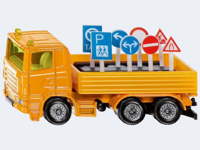 Siku Lkw mit Verkehrszeichen 8cm