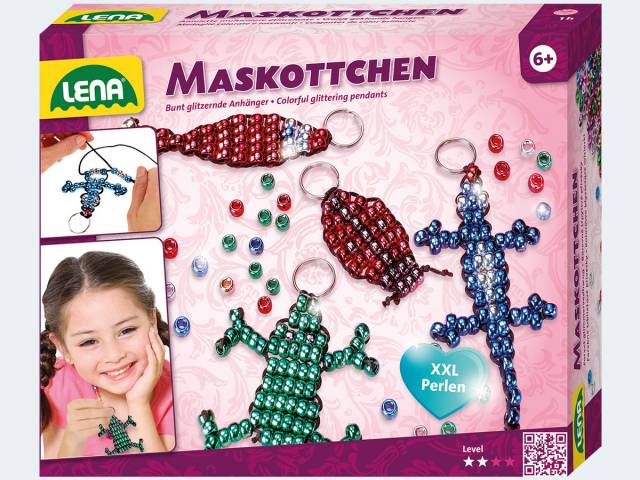 LENA Maskottchen Perlen Set für 4 Tier-Anhänger