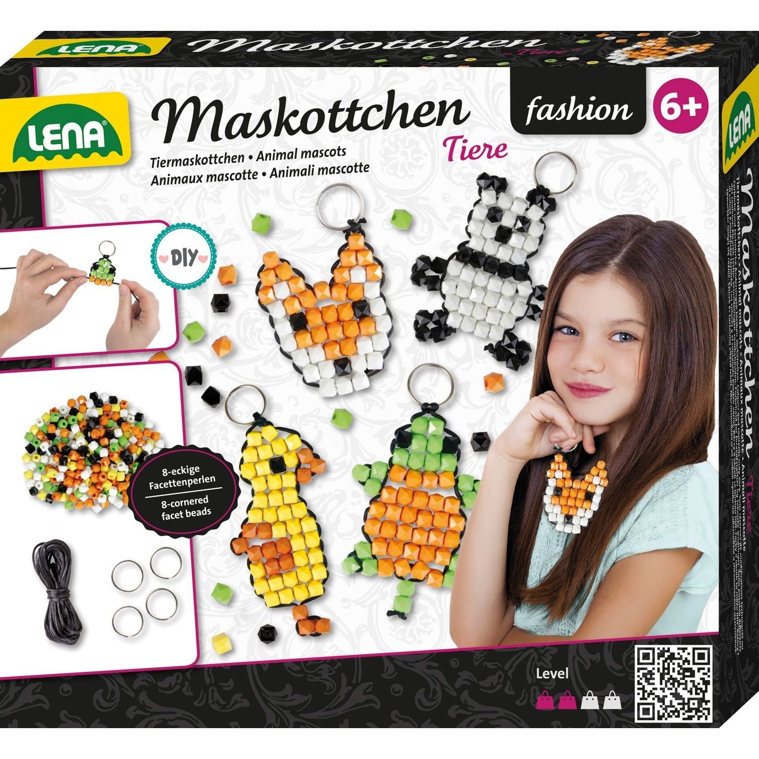 LENA Maskottchen 4 Tiere (Anhänger) - ab 6 Jahren