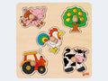 goki Steckpuzzle 5T Farm Holz 21x21cm