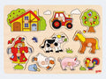 goki Steckpuzzle 9T Farm/Bauernhof Holz 30x21cm