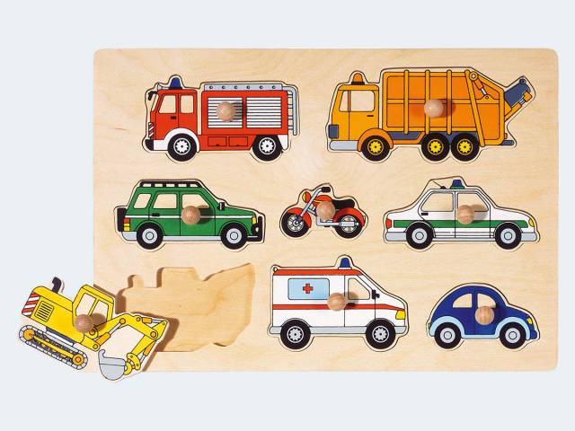 Steckpuzzle Verkehrsmittel 30x21cm (Holz)