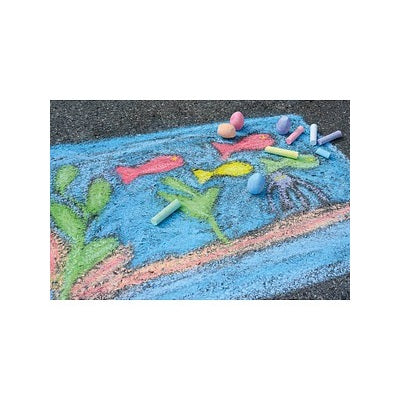 20 Straßenmalkreiden 7 Farben rund 85x20mm i Eimer - ab 3 Jahren