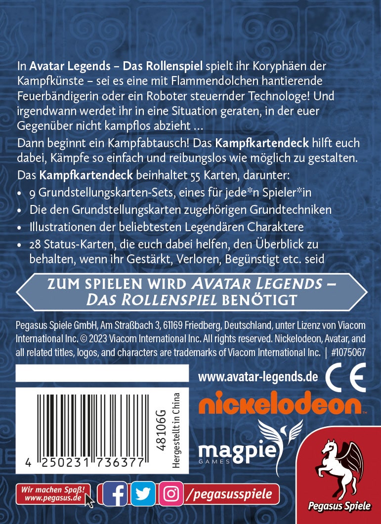 Avatar Legend: Das Rollenspiel - Zubehör - Kampfkartendeck