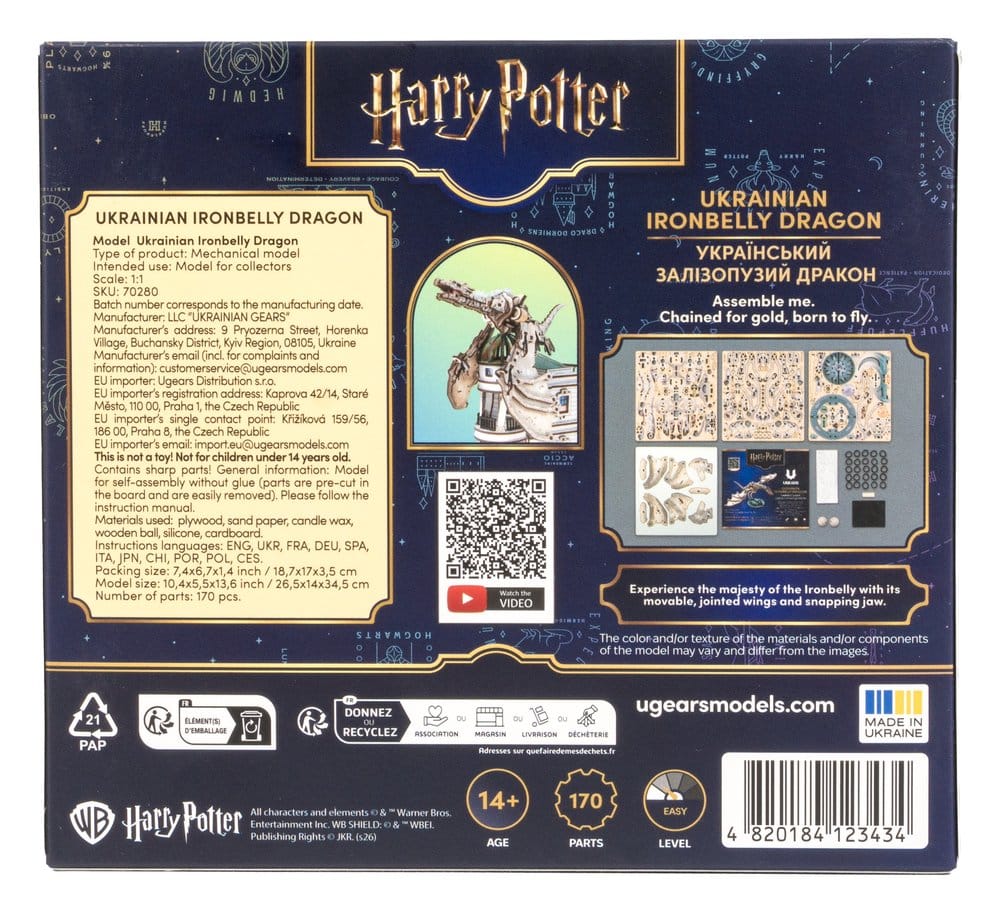 Harry Potter - Modellbausatz aus Holz - Ukrainischer Eisenbauch-Drache