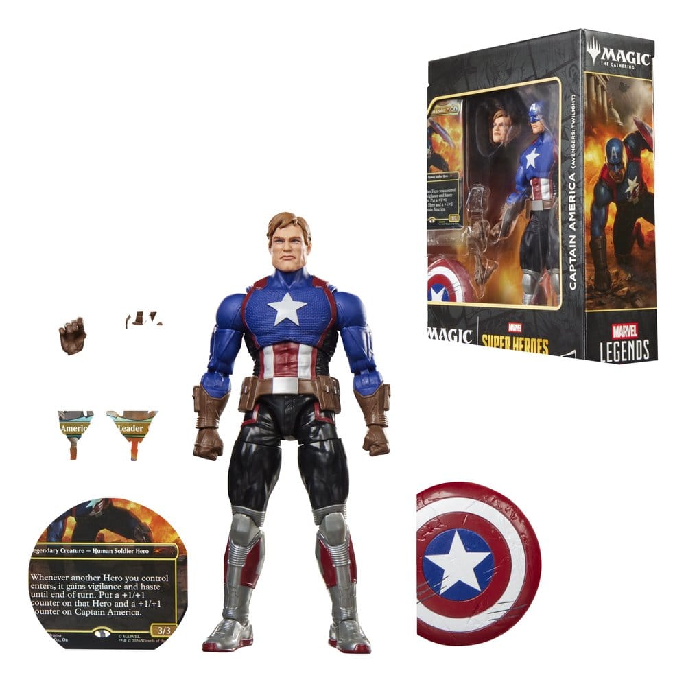 VORBESTELLUNG - Marvel Legends Magic: The Gathering Actionfigur Captain America (Avengers: Twilight) 15 cm + exklusive MtG Foil-Karte (Kopie)