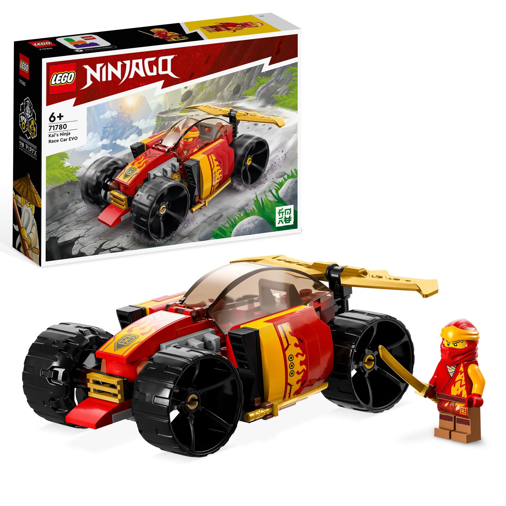 LEGO - NINJAGO 71780 Kais Ninja-Rennwagen EVO Spielzeug mit Minifigur - ab 6 Jahren