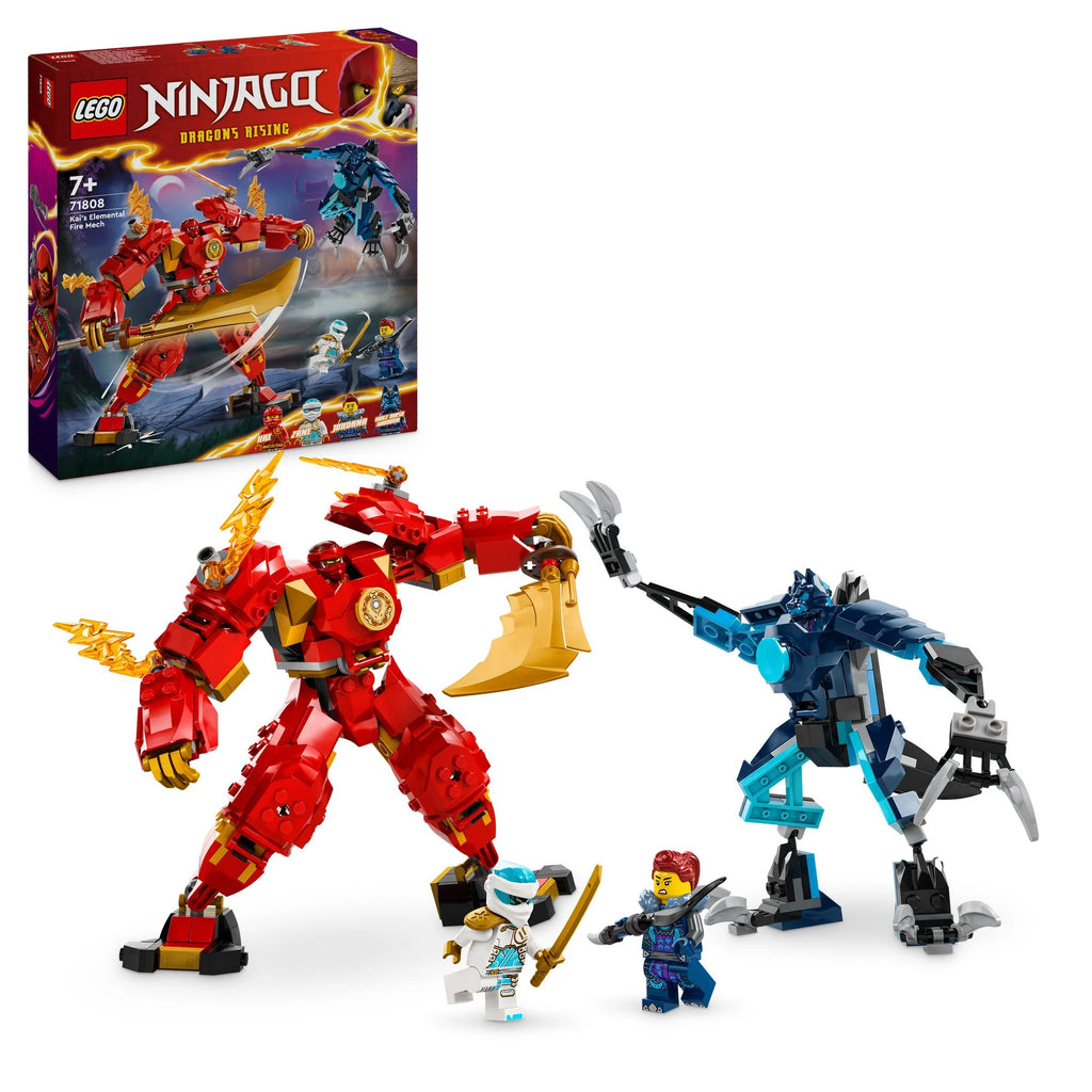 LEGO - NINJAGO 71808 Kais Feuermech, Action-Spielzeug mit 2 Actionfiguren - ab 7 Jahren