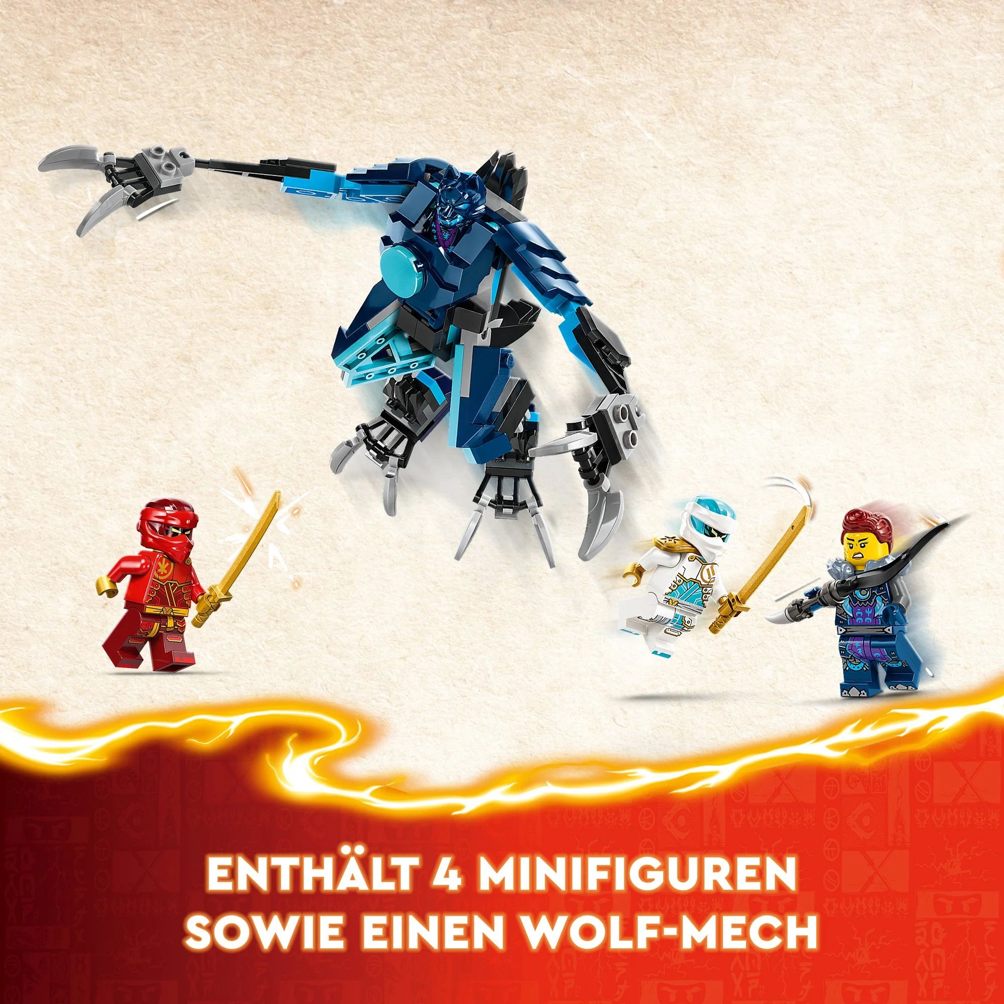 LEGO - NINJAGO 71808 Kais Feuermech, Action-Spielzeug mit 2 Actionfiguren - ab 7 Jahren