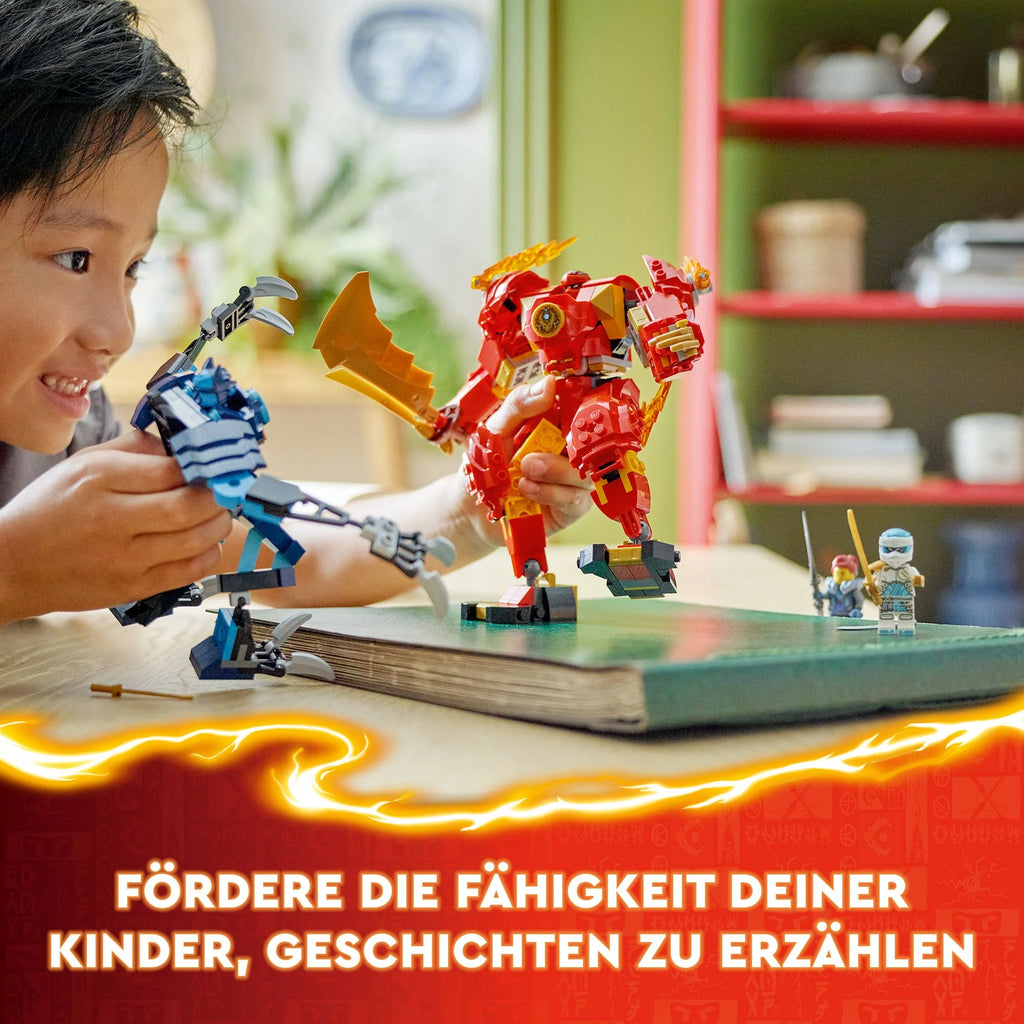 LEGO - NINJAGO 71808 Kais Feuermech, Action-Spielzeug mit 2 Actionfiguren - ab 7 Jahren