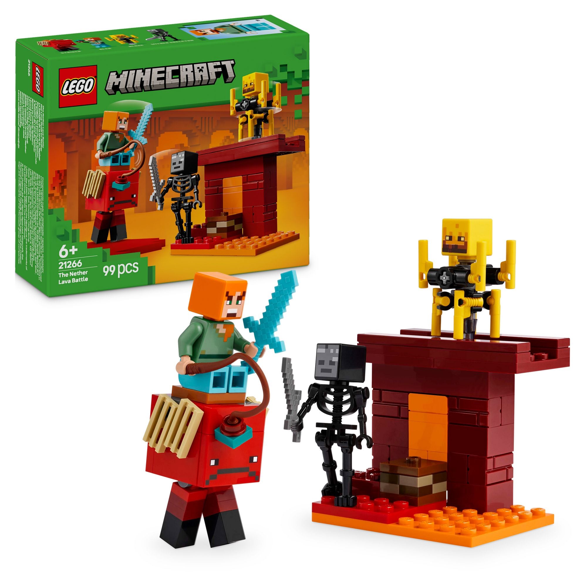 LEGO -  Minecraft 21266 Das Lava-Duell im Nether, Gamer Spielzeug Kinder  - ab 6 Jahren