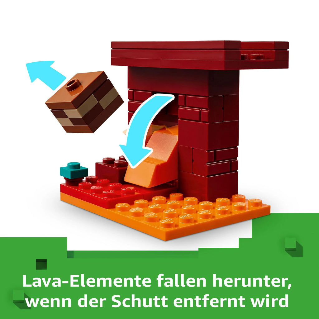 LEGO -  Minecraft 21266 Das Lava-Duell im Nether, Gamer Spielzeug Kinder  - ab 6 Jahren