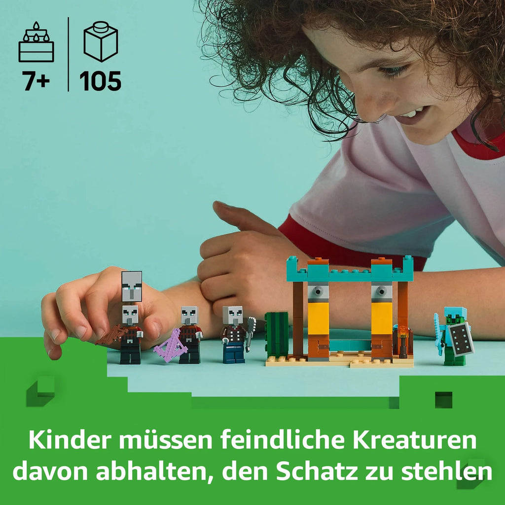 LEGO -  LEGO Minecraft 21267 Die Illager-Wüstenpatrouille, Spielzeug für Kinder  - ab 7 Jahren