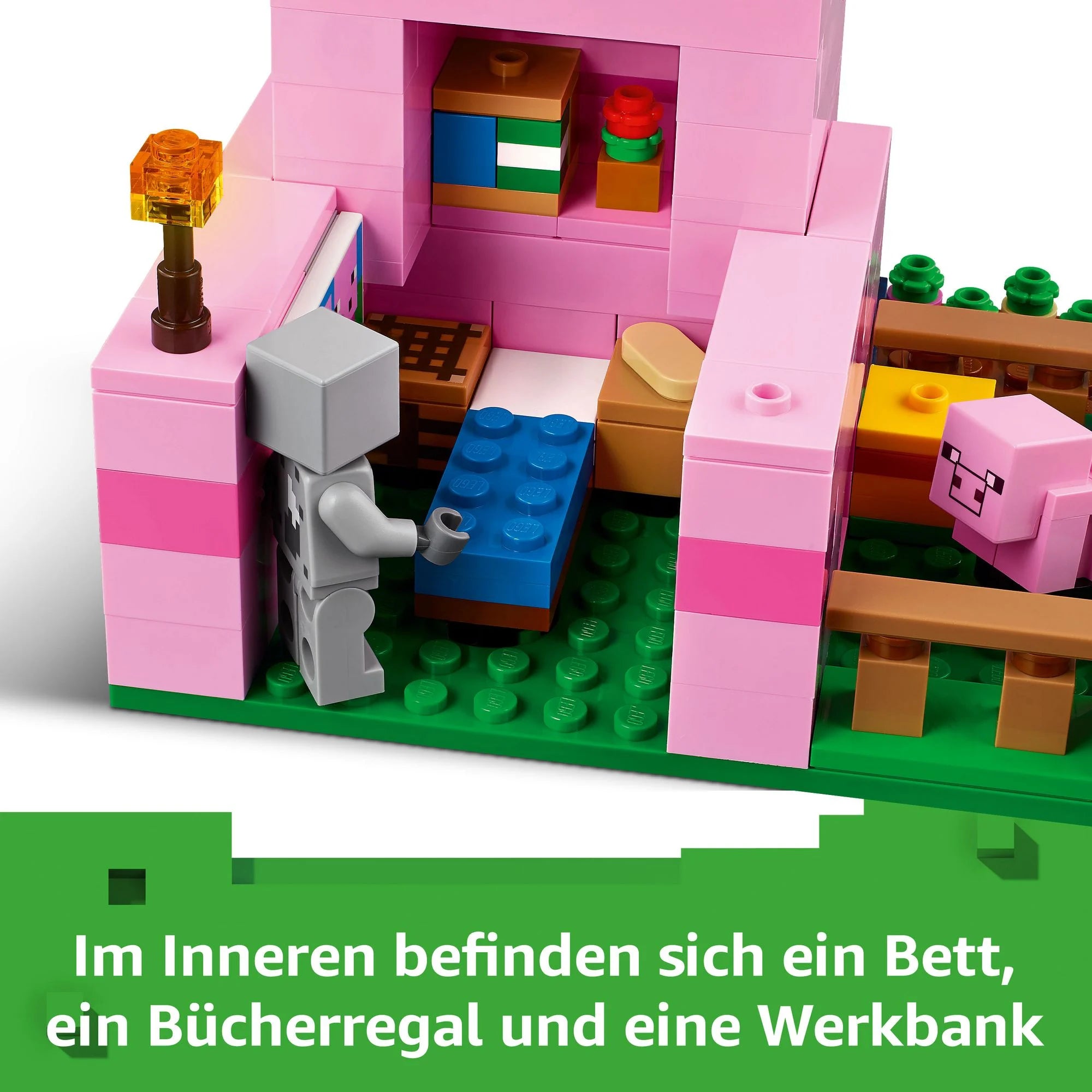LEGO -  Minecraft 21268 Das Babyschwein-Haus, Gamer Spielzeug für Kinder - ab 7 Jahren