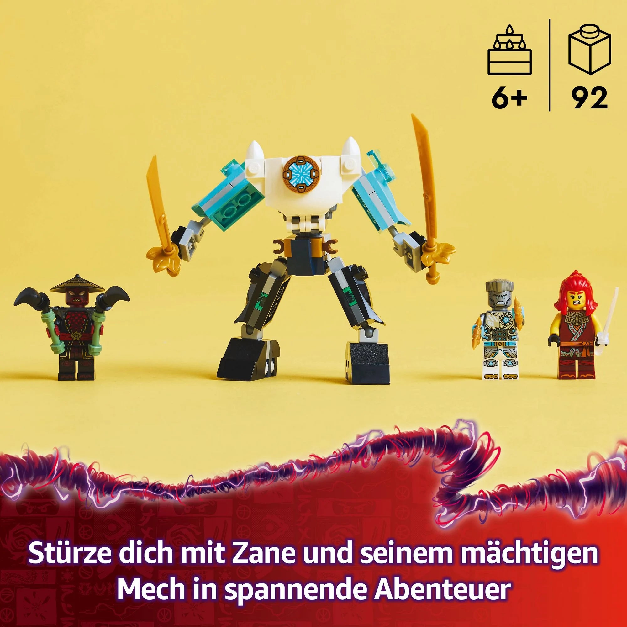 LEGO - NINJAGO Zanes Action-Mech - Ninja Spielzeug mit 3 Minifiguren 71827 - ab 6 Jahren