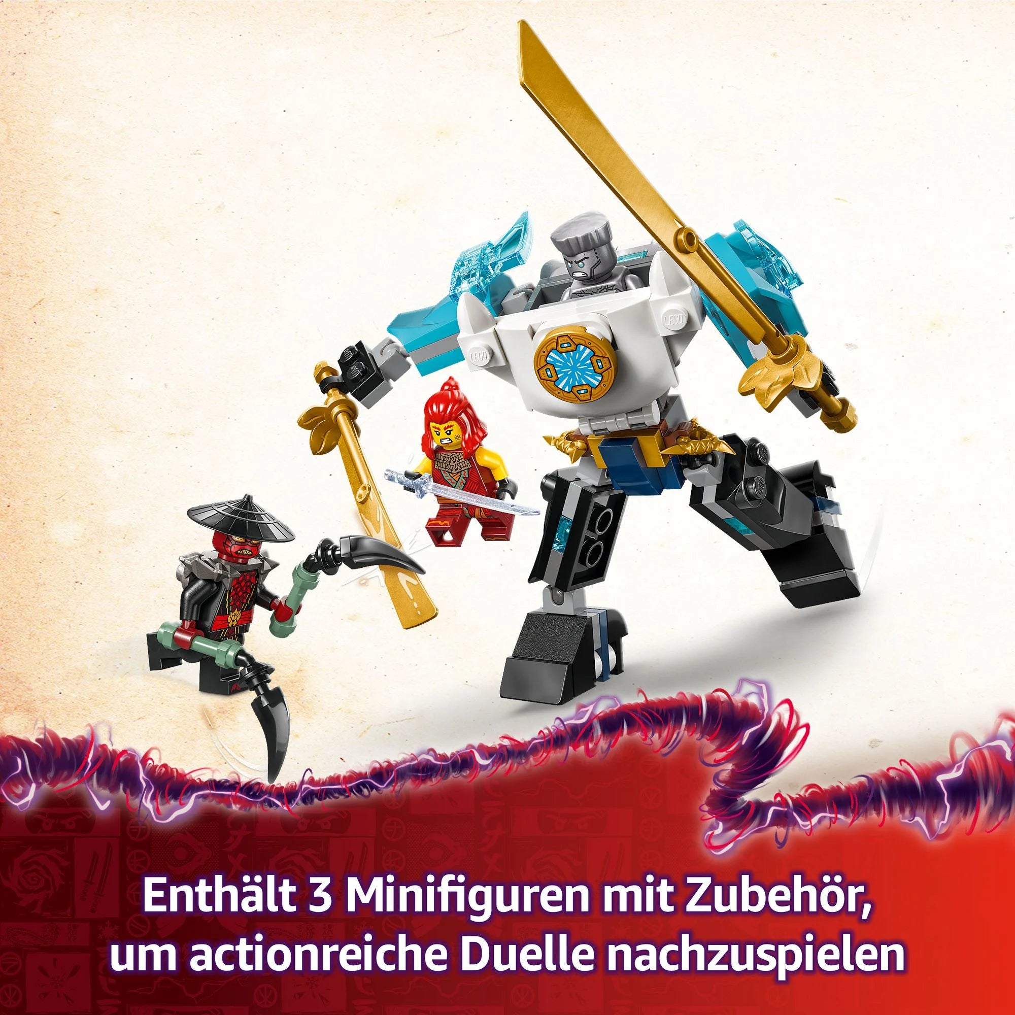 LEGO - NINJAGO Zanes Action-Mech - Ninja Spielzeug mit 3 Minifiguren 71827 - ab 6 Jahren