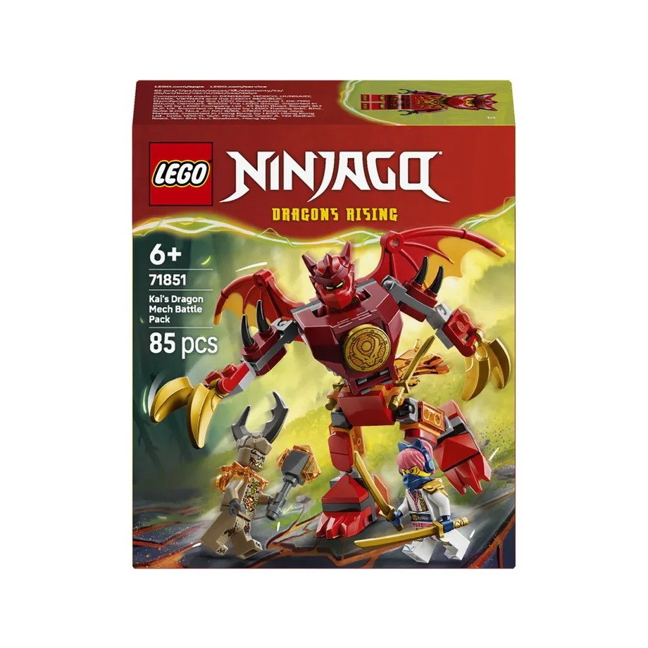 LEGO - NINJAGO 71851 Kais Drachen-Mech Battle Set, Spielzeug mit 3 Figuren - ab 6 Jahren