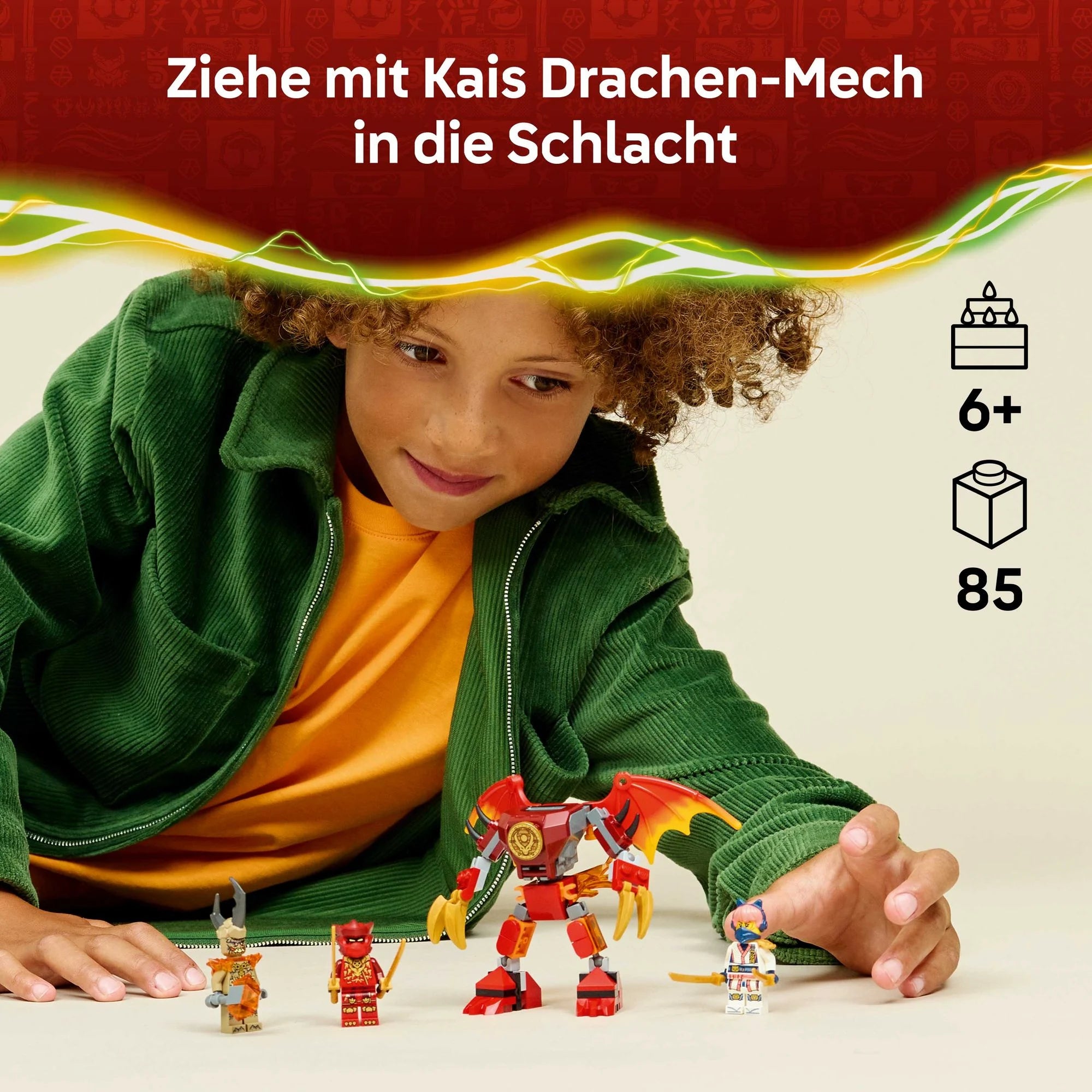 LEGO - NINJAGO 71851 Kais Drachen-Mech Battle Set, Spielzeug mit 3 Figuren - ab 6 Jahren