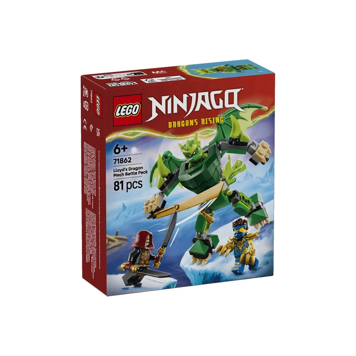 LEGO - NINJAGO 71862 Lloyds Drachen-Mech Battle Set, Spielset mit Actionfigur und 3 Minifiguren - ab 6 Jahren