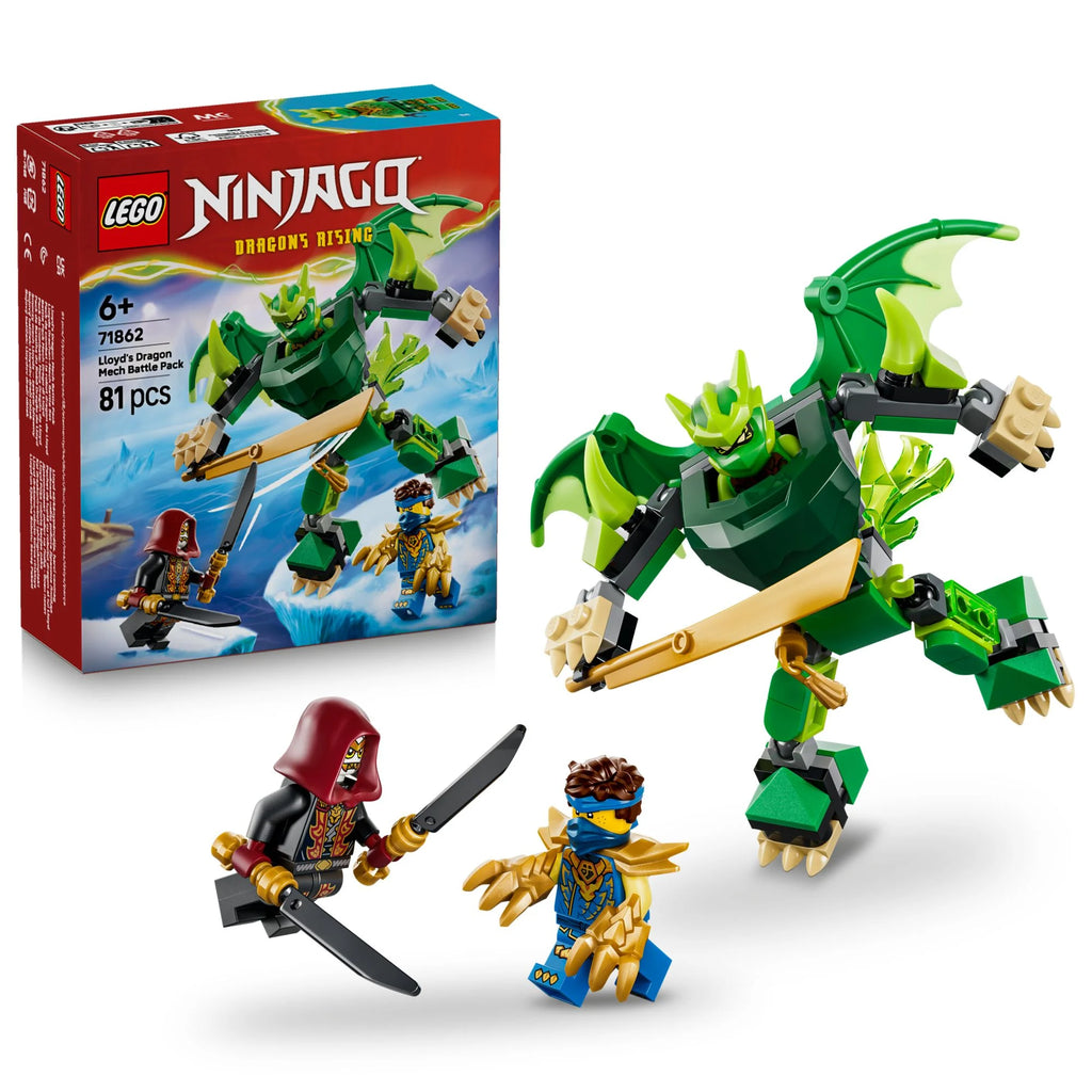 LEGO - NINJAGO 71862 Lloyds Drachen-Mech Battle Set, Spielset mit Actionfigur und 3 Minifiguren - ab 6 Jahren
