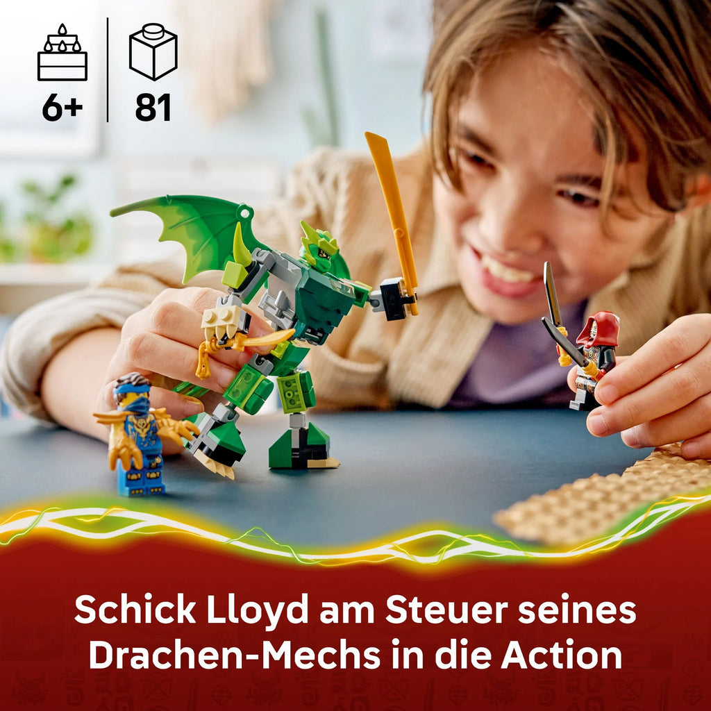 LEGO - NINJAGO 71862 Lloyds Drachen-Mech Battle Set, Spielset mit Actionfigur und 3 Minifiguren - ab 6 Jahren
