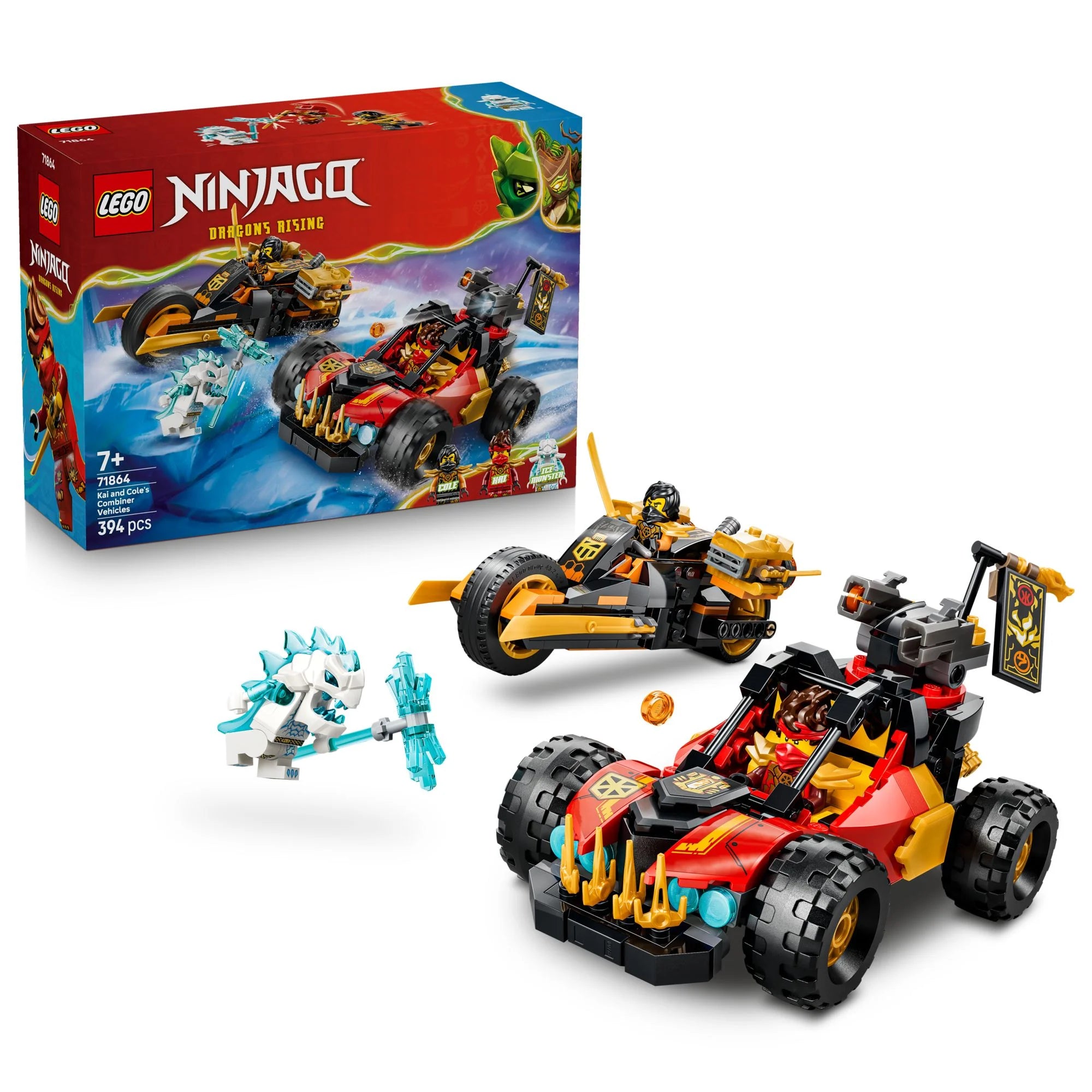 LEGO - NINJAGO 71864 Kais und Coles Kombi-Flitzer, Bauset mit 3 Minifiguren - ab 7 Jahren