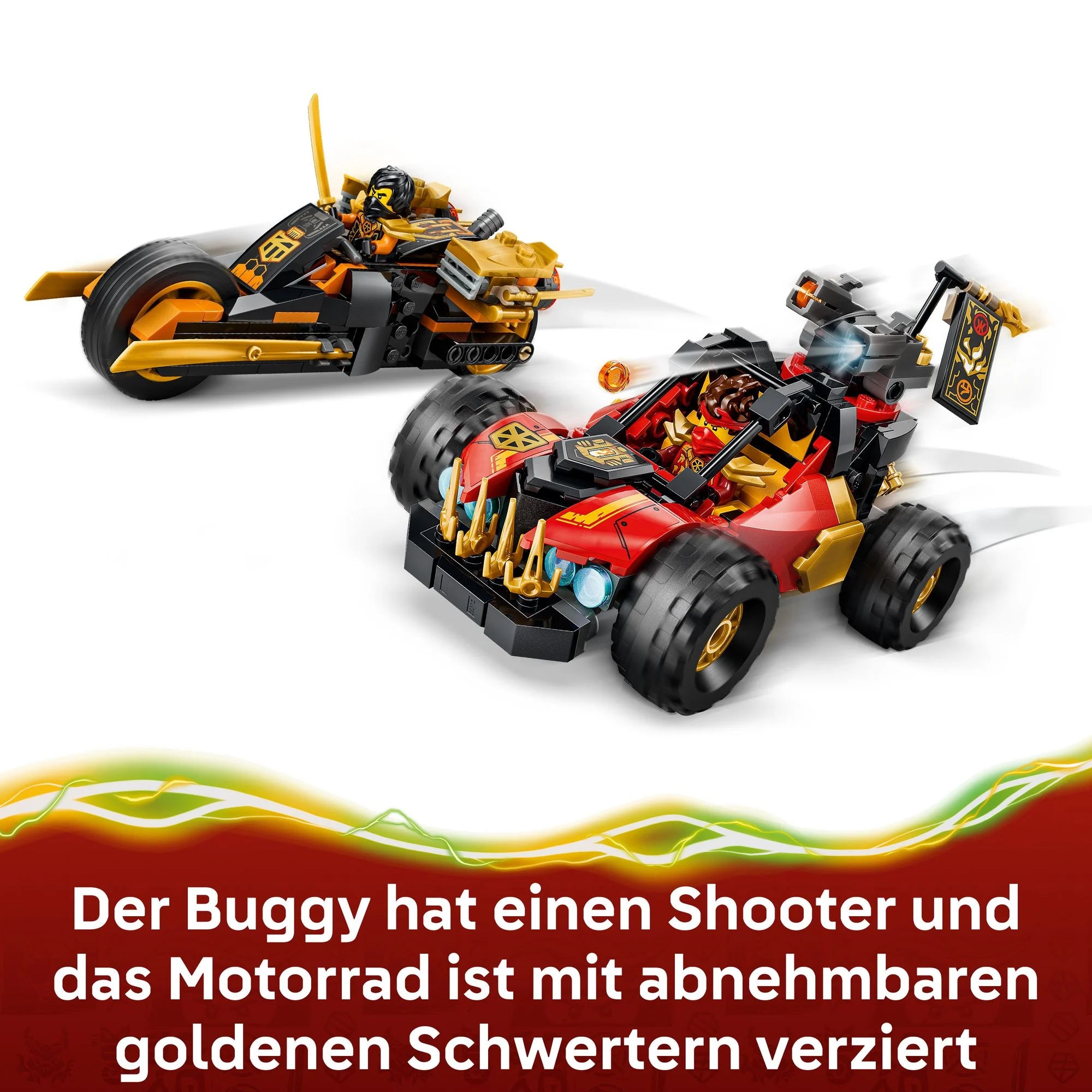 LEGO - NINJAGO 71864 Kais und Coles Kombi-Flitzer, Bauset mit 3 Minifiguren - ab 7 Jahren
