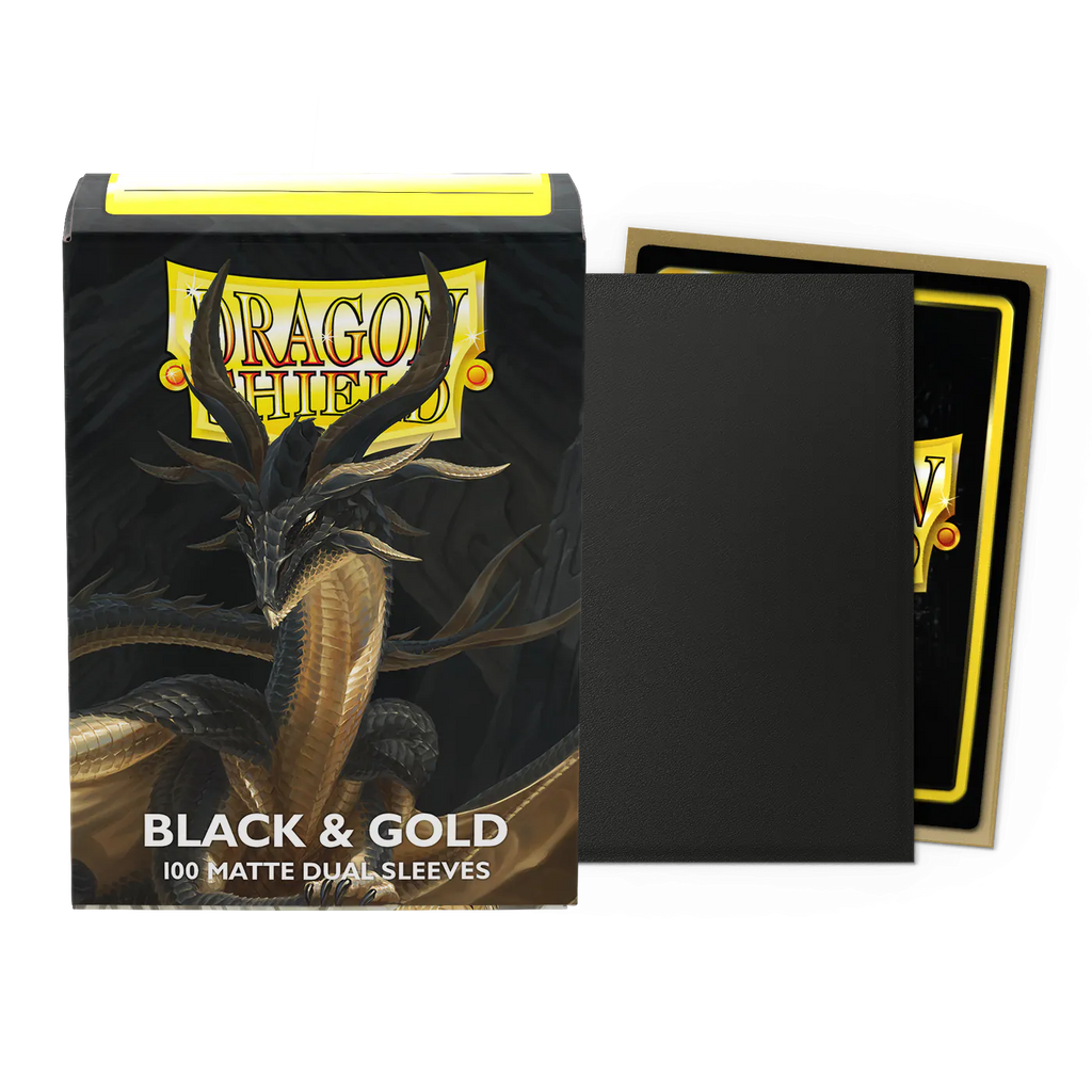 DS - Standard Dual Sleeves - Black & Gold [Matte] -  (100 Sleeves) (Kopie)