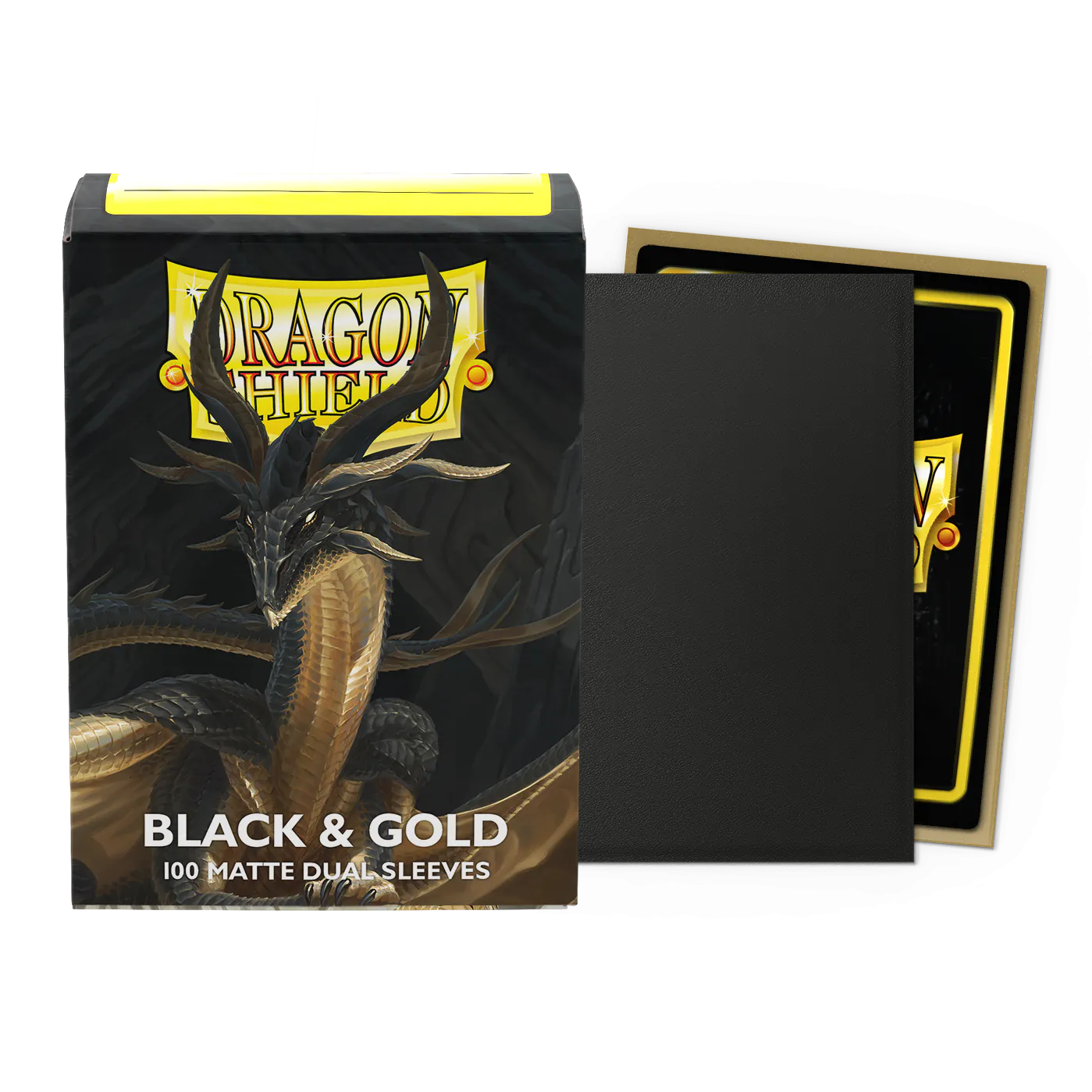 DS - Standard Dual Sleeves - Black & Gold [Matte] -  (100 Sleeves) (Kopie)