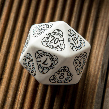 Q Workshop - Großer Würfel: D20 - White & black