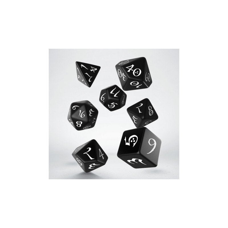 Q Workshop - Classic RPG: 7er RPG Würfel Set - Black & white