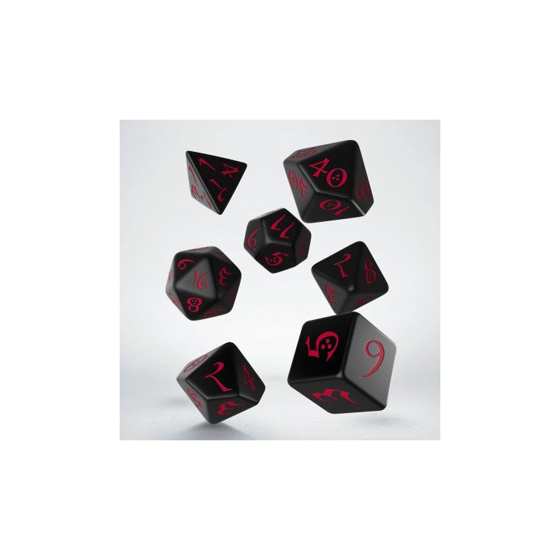 Q Workshop - Classic RPG: 7er RPG Würfel Set - Black & red