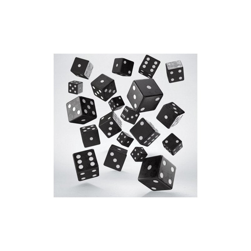 Q Workshop - Full Pack: 20er Set D6 Würfel - Black&White