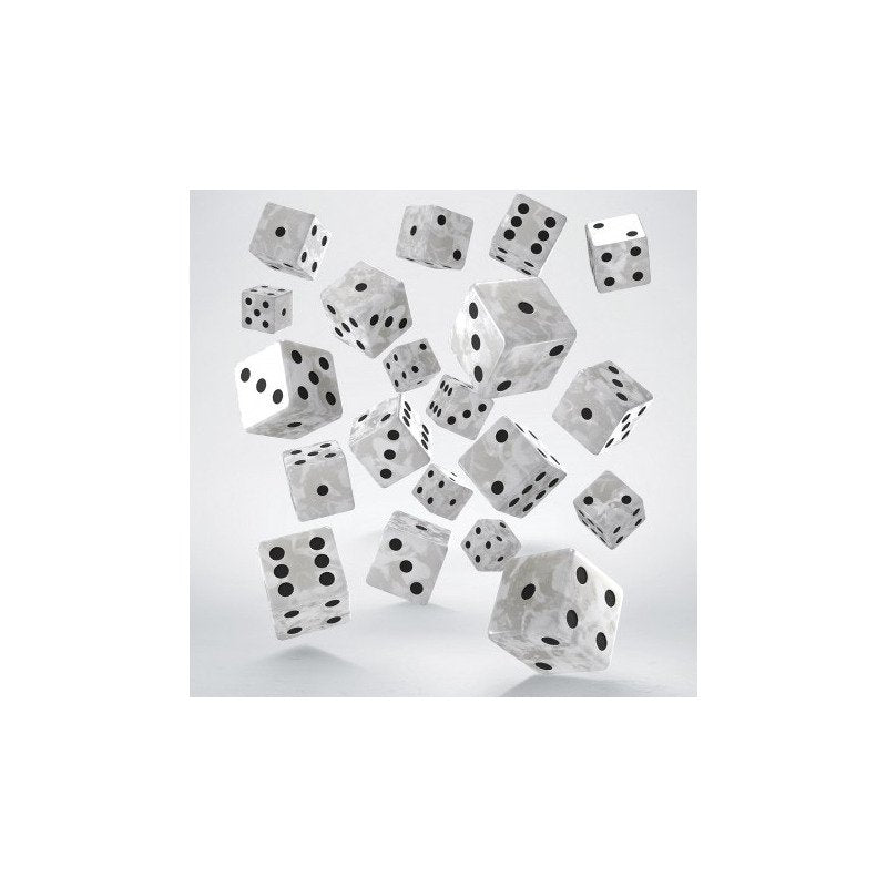 Q Workshop - Full Pack: 20er Set D6 Würfel - Pearl&Black