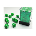 Chessex - 36er Box Würfel - Opaque Green/white 12mm D6 Dice Block (36 dice)