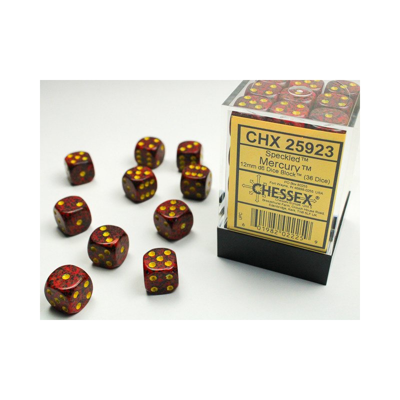 Chessex - 36er Box Würfel - Speckled Mercury 12mm D6 Dice Block (36 dice)