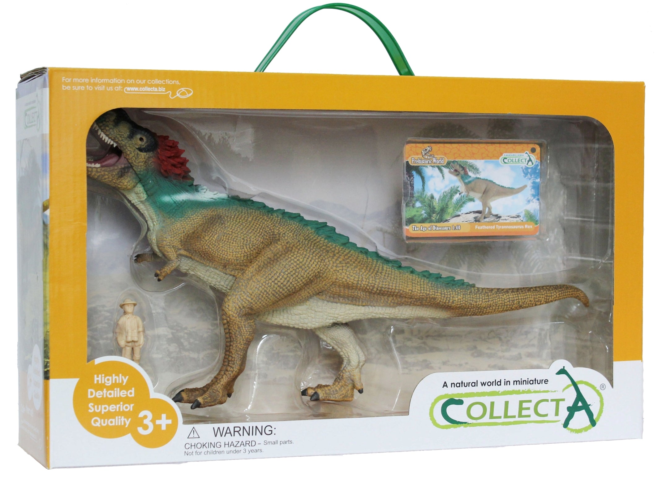 CollectA - 84048 - GEFIEDERTER T-REX, brüllend, mit bewegl. Kiefer, 1:40 DELUXE, WINDOW BOX