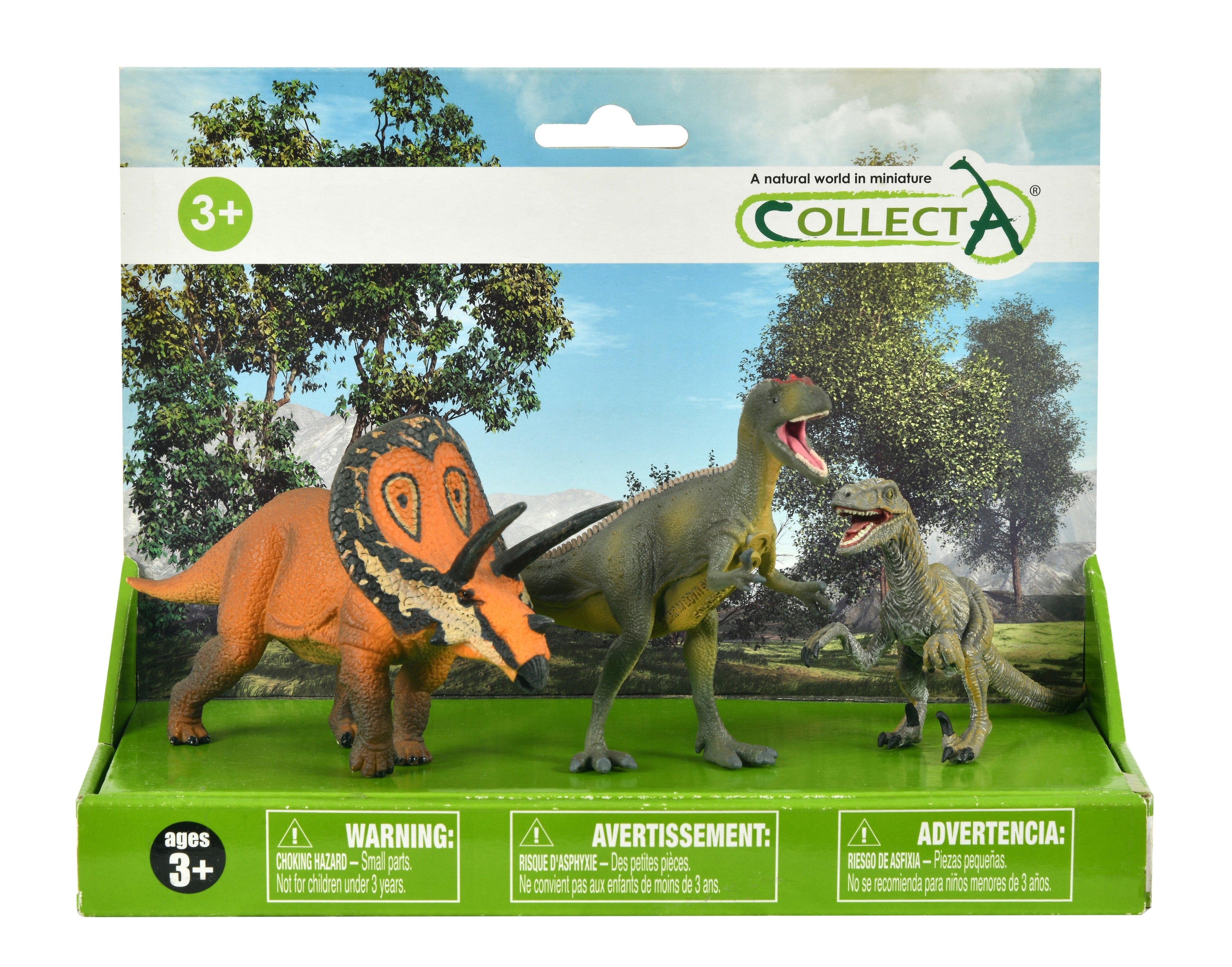 CollectA - 84190 - 3 ST DINOSAURIER SET, PLATTFORM