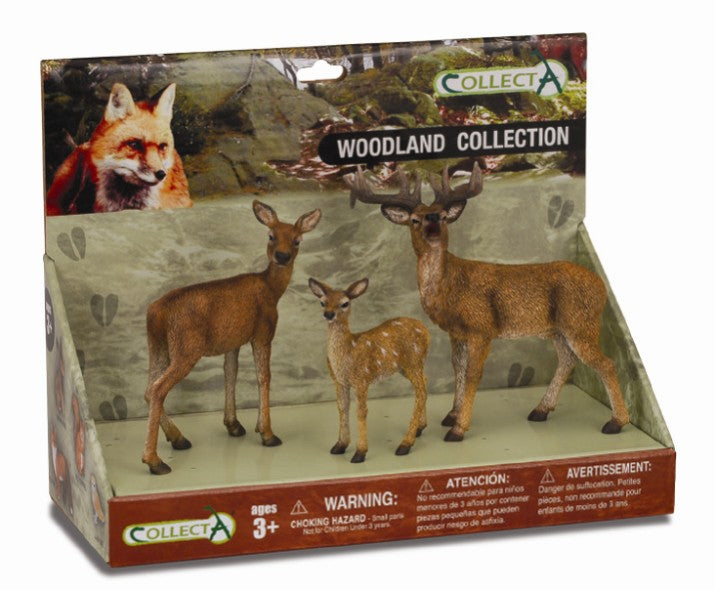 CollectA - 89273 - 3 ST WALDLEBEN HIRSCHE SET PLATFORM